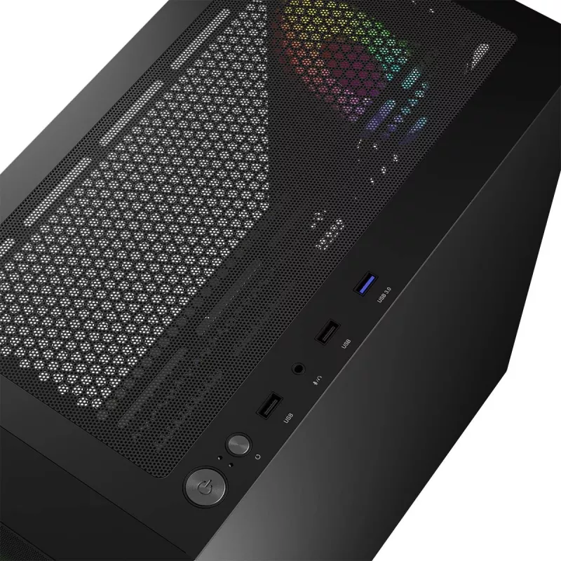 Computer Case Logic Concept Portos Mini ARGB Micro ATX Melns