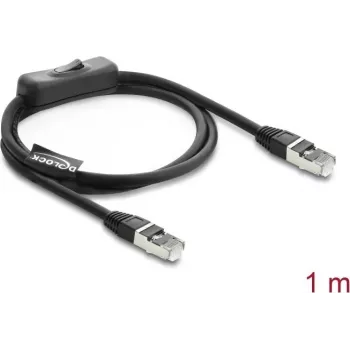 DeLOCK 81562 Cat.6 F/UTP tīkla kabelis ar slēdzi, RJ-45, 0,3 m, melns