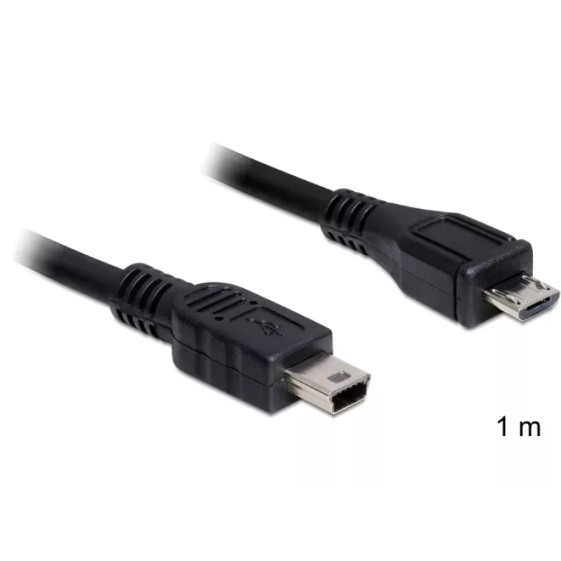 USB kabelis DeLOCK 83177 1 m Micro-USB B — Mini-USB B Melns