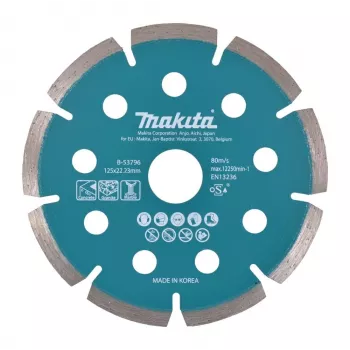 MAKITA DIAMONTA ASMENS 125x22,23mm SEGMENTS (SAUSS) BETONS, GRANĪTS, MARMORS