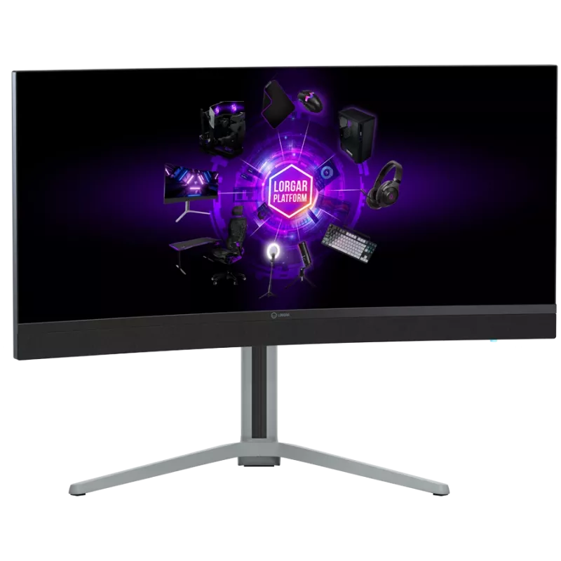 LORGAR 34MP1, UWQHD MiniLED Gaming Monitor Pro, 34'' (3440*1440) VA izliekts monitors, melns/piena pelēks