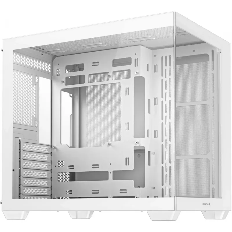 Datorkorpuss DeepCool CG530 WH Midi Tower — ATX/Micro ATX/ITX, rūdīts stikls, 2 × 3,5 collu + 3 × 2,5 collu nodalījumi, atbalsta līdz 410 mm GPU