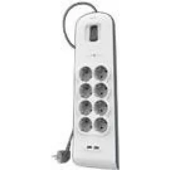 Strāvas sadalītājs Belkin 900J BSV804VF2M-V2 — 8 Schuko rozetes, 2 USB-A porti