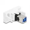 Keystone modulis DELOCK 90910 — plakans USB A savienotājs, balts, 45×22.5×42.6 mm