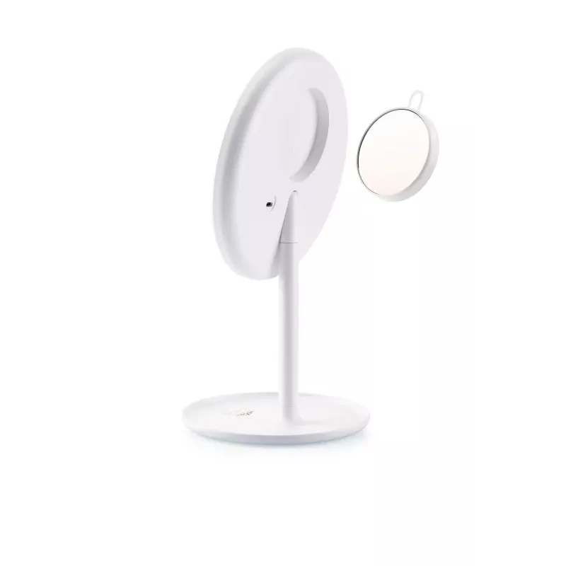 Brīvi stāvošs LED grima spogulis ETA Fenité apaļš 20 cm, skārienvadība, USB, iebūvēts LiPo akumulators