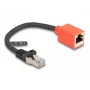 Tīkla kabelis DeLOCK RJ45 ierīces aizsargadapteris Cat.6A S/FTP 20 cm melns sarkans