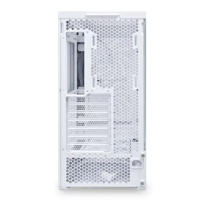 MidiTower datora korpuss Lian Li LANCOOL 207 — balts, caurspīdīgs panelis, atbalsta ATX/MicroATX/MiniITX, bez barošanas bloka