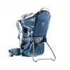Bērnu pārnēsājamā mugursoma DEUTER Kid Comfort Active — zila, poliamīds, līdz 22 kg, saulessargs, kāju balsts, VariQuick, Lite Air