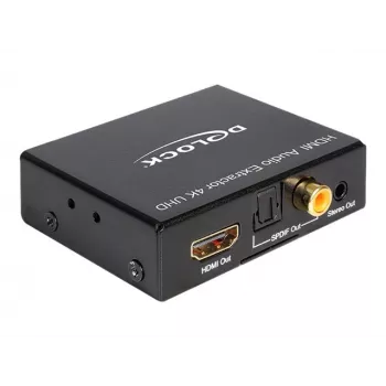 HDMI stereo / 5.1 kanālu audio ekstraktors 4K, adapteris melns