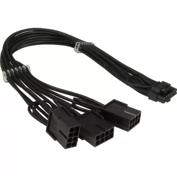 PCIe strāvas adapteris INTER-TECH GPU-02 12‑pin uz 3×8‑pin (34 cm kabelis)