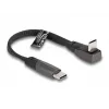 DeLOCK USB 2.0 plakanā lentes kabelis USB Type-C vīrišķais uz USB Type-C vīrišķais leņķveida PD 3.0 60 W 14 cm melns