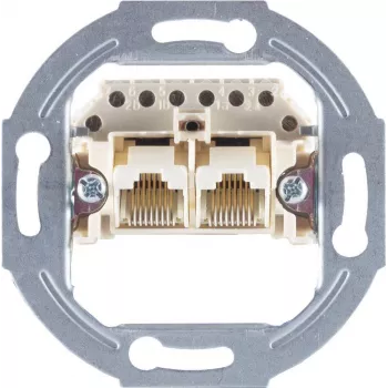 Sienā montējama pieslēguma ligzda ShiverPeaks S/CONN maximum connectivity 2x 8/8 paralēla bez vāka slēptai montāžai (74231-1)