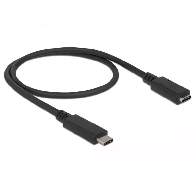 USB kabelis DeLOCK 85532 USB 3.2 Gen 1 0,5 m USB C Melns