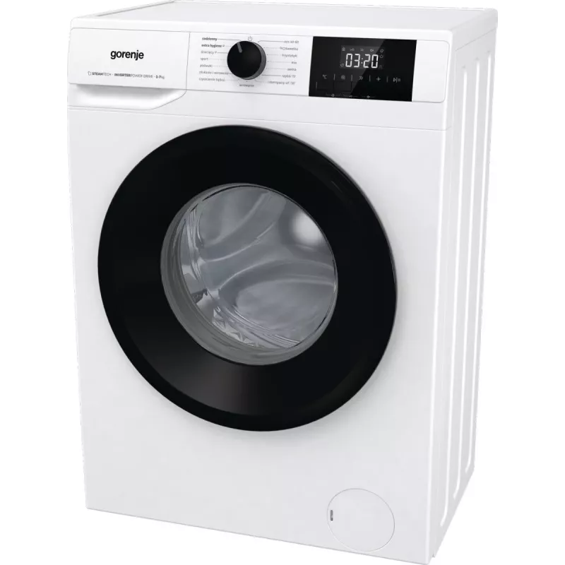 Brīvi stāvoša veļas mazgājamā mašīna Gorenje W3NGPI72SBS, 7 kg, 1200 apgr./min, invertora motors, tvaiks, 15 programmu, balta