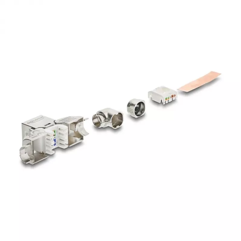 RJ45 Keystone modulis Cat.6A bezinstrumentu 90° DELOCK 90800