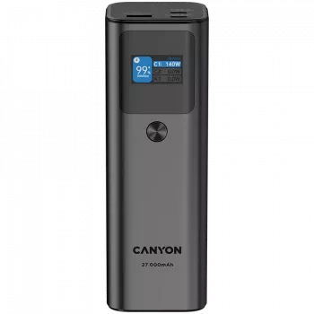 Canyon PB-2010 - Powerbank - Li-Pol - 27.000 mAh - Digitālais displejs - 2xUSB-C + 1xUSB-A - Jauda