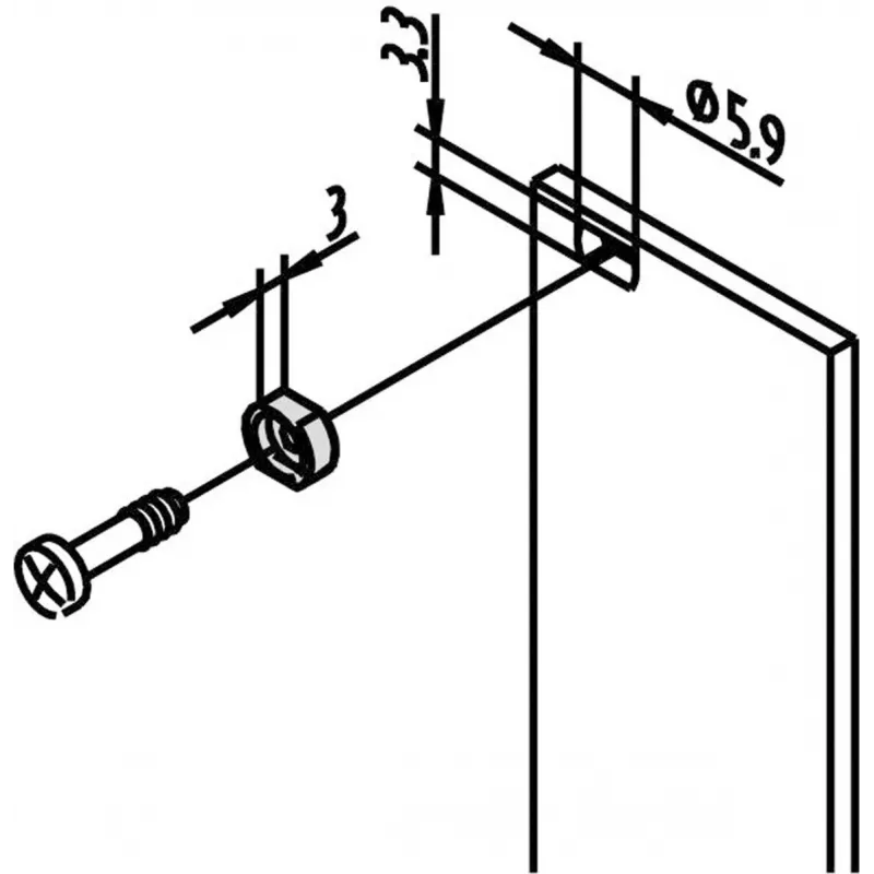 SCHROFF SLEEVE BRASS M2,5 NICK (10PCS/KIT) - Rack-Accessory (21100659)