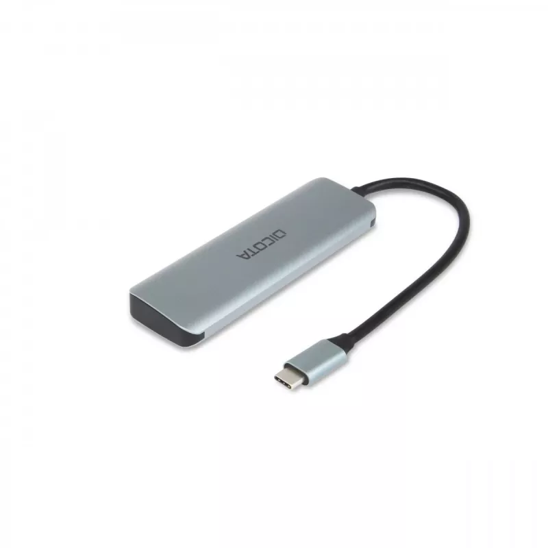 USB Type-C centrmezgls DICOTA D32061 10000 Mbit/s Sudrabs