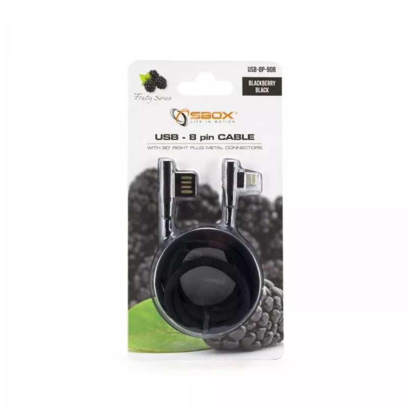 Sbox USB-8P-90B USB 8 kontaktu kabelis melns