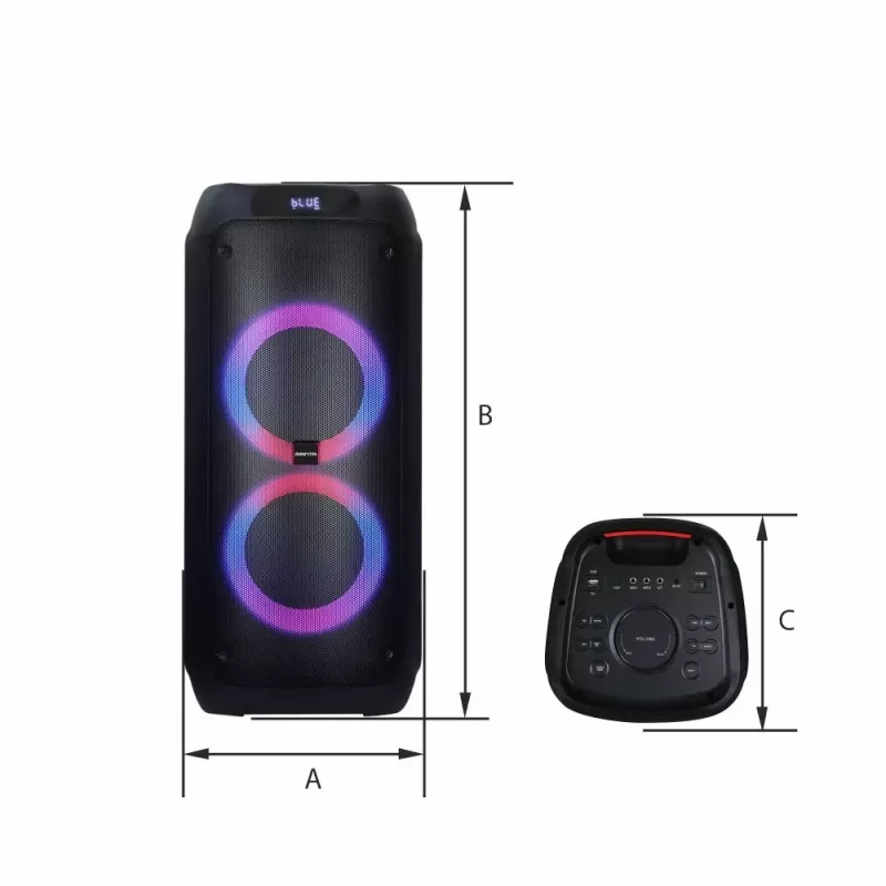 Portatīvs skaļrunis MANTA ATTIS SPK0802 120W, Bluetooth, vadu ieeja, uzlādējams, FM, LED gaismas