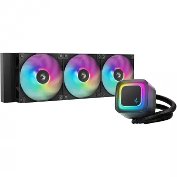 Viss vienā šķidruma dzesētājs DeepCool LE360 V2 ar 3x 120 mm ventilatoriem, Hydro Dynamic gultni, melns, atbalsta LGA1150/1151/1155/1200/1700/AM4/AM5
