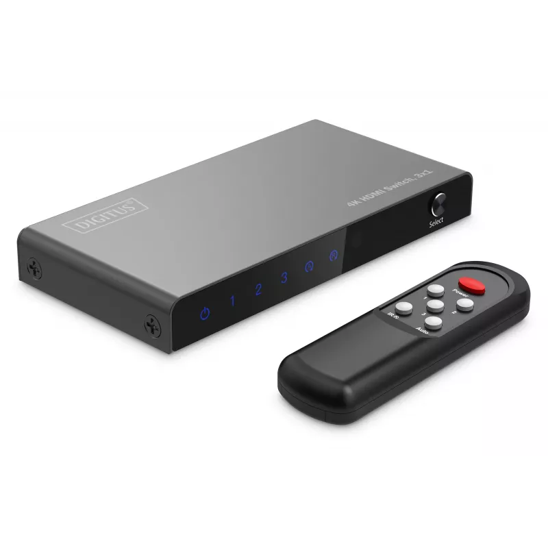 Digitus 4K HDMI slēdzis 3x1 metāla melns 18 Gbit/s