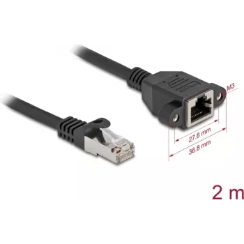 Tīkla kabelis DeLOCK 90776 Melns 2 m Cat6a S/FTP RJ-45