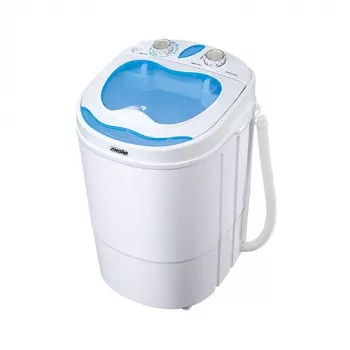 Augšas ielādes veļas mašīna Mesko MS 8053 — 3 kg ietilpība, 360×370×530 mm, zila/balta