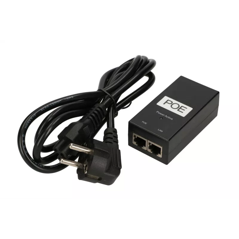 Extralink POE barošanas bloks POE-48-24W, 48V, 0.5A, 24W, komplektā kabelis