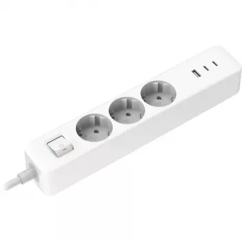 Strāvas sadalītājs Xiaomi BHR07UKEU — 3 maiņstrāvas rozetes F tips, 250 V, 1,4 m kabelis, balts