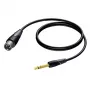 Audio kabelis Procab XLR vīrišķais uz 6,3 mm (1/4 collas) ligzdas vīrišķo, stereo, 3 m