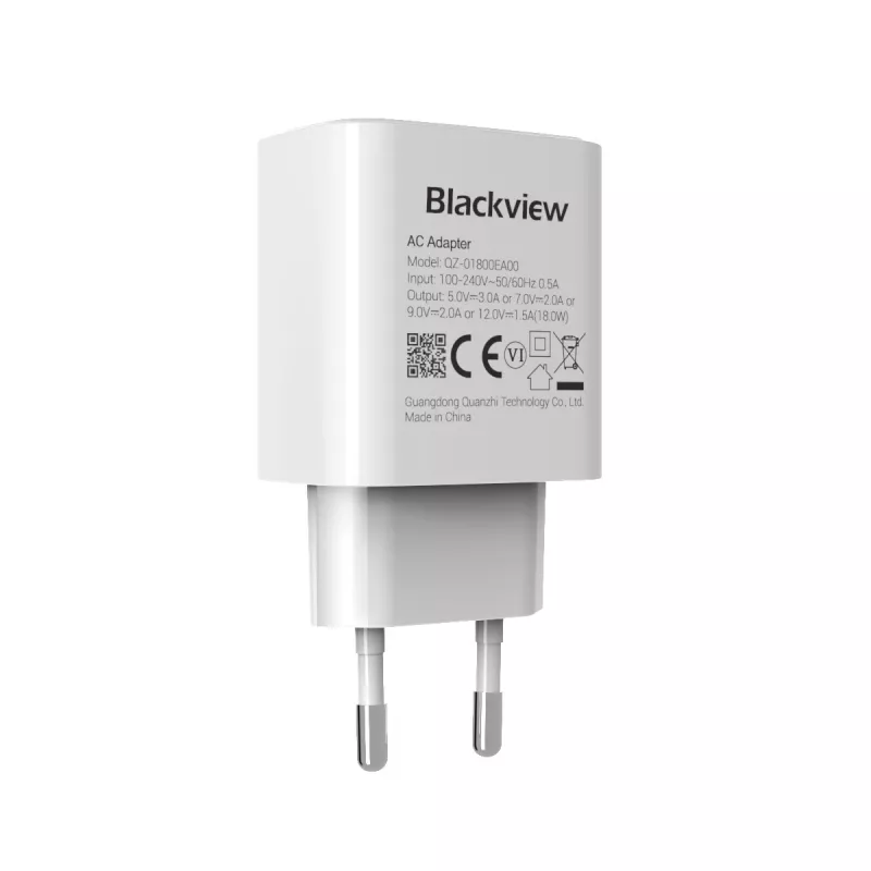 Lādētājs MelnsVIEW CHAR-18W 18W izejas jauda — kompakts USB sienas lādētājs mobilajām ierīcēm