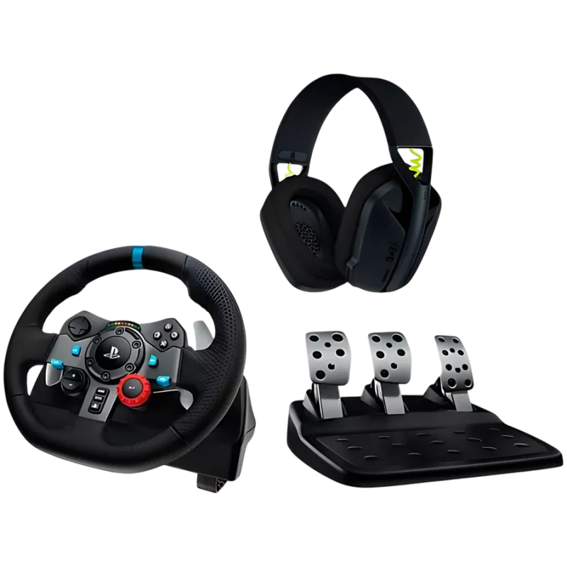 LOGITECH G29 EU + G435 Black Gaming Controller Aluminium Black USB stūre + pedāļi + austiņas PC