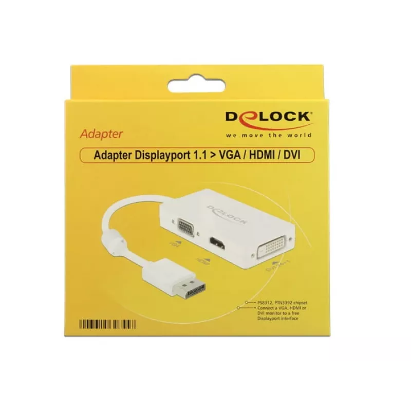 Kabelis DeLOCK 0.16m DisplayPort VGA HDMI DVI-D