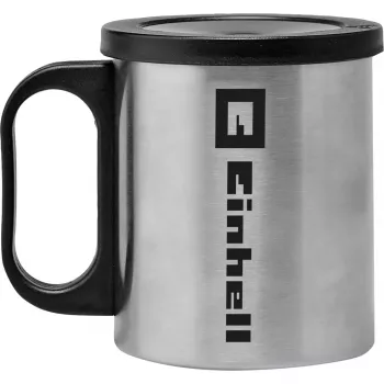 Einhell 4609991 kafijas krūze akumulatora kafijas automātam TE-CF 18 Li-Solo, 240 ml, ar vāku, nerūsējošais tērauds / melna