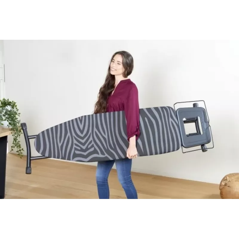 Pilna izmēra gludināmais dēlis Taurus 994178000 — 410 x 1250 mm, regulējams augstums līdz 930 mm, kokvilnas pārvalks, melns