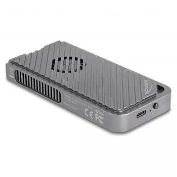 SSD korpuss DELOCK 42025 1 x M.2 (PCIe, USB4 Gen4, USB-C) pelēks, alumīnijs