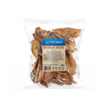 Suņu košļājamā PETMEX cūkas auss, iepakojumā 20 dabīgi zobu košļājamie, 800 g, pieauguši suņi, visu šķirņu izmēri