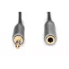 Digitus Audio Extension kabelis 3.5mm jack to 3.5mm socket 1.8m Melns