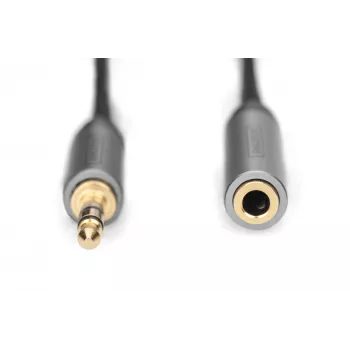 Digitus Audio Extension kabelis 3.5mm jack to 3.5mm socket 1.8m Melns