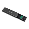 SSD korpuss QOLTEC 50312 melns vienam M.2 SATA diskam, USB Type-C (USB 2.0 / 3.2 Gen 1)
