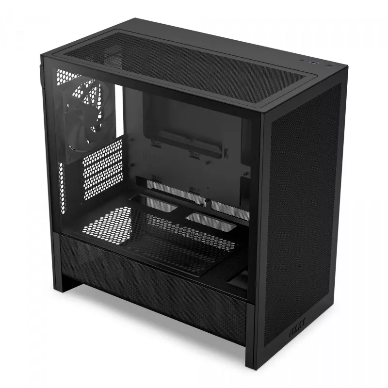 NZXT H3 Flow Micro ATX korpuss ar gaisa plūsmu - Melns