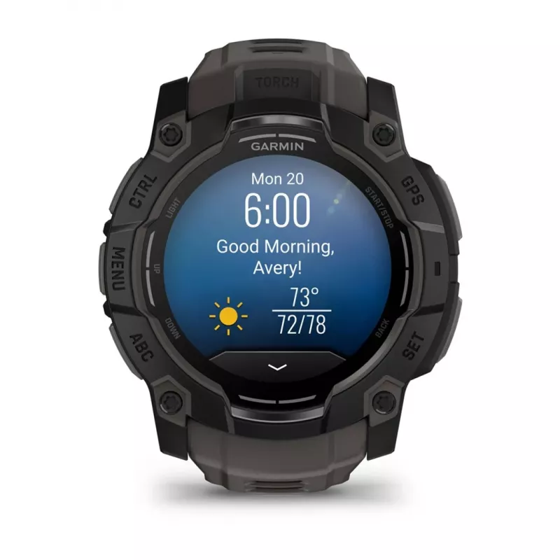 Garmin Instinct 3 AMOLED 3.3 cm (1.3) 50 mm Digitāls 416 x 416 pikseļi Skārienjūtīgs Melns GPS (satelīts)