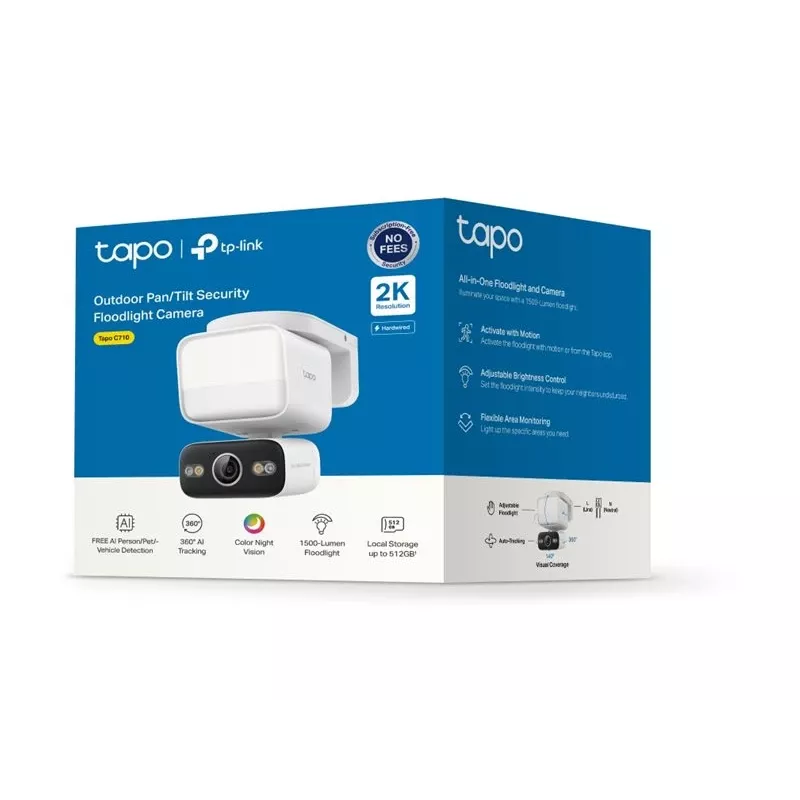 TP-Link Tapo C710 āra panoramēšanas/sagāšanas drošības prožektora kamera