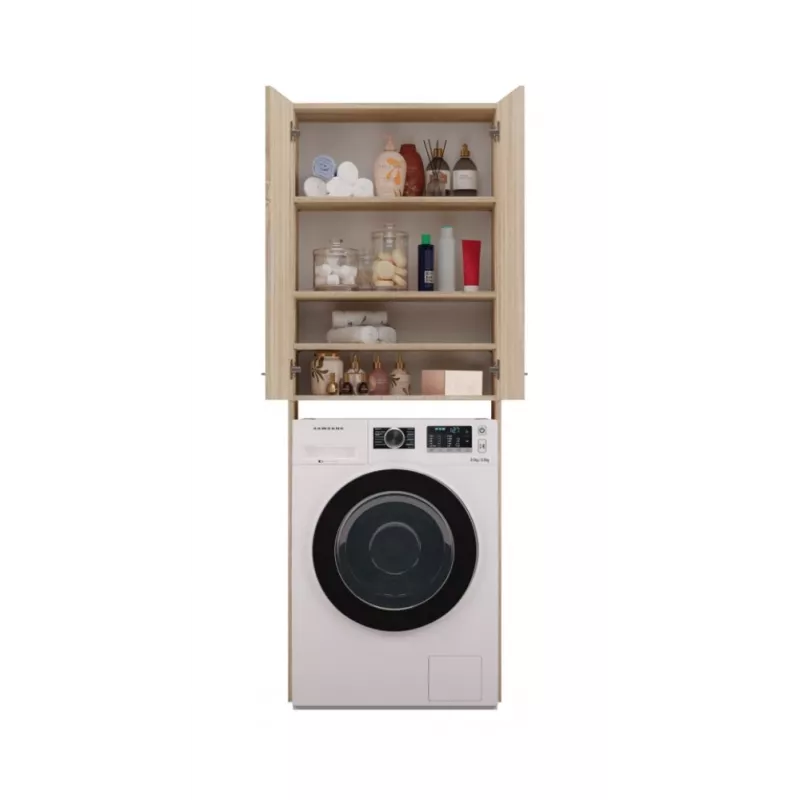 Vannas istabas sienas skapis top e shop POLA DD SONOMA, ozolkrāsas rāmis, pie sienas stiprināms, 4 plaukti