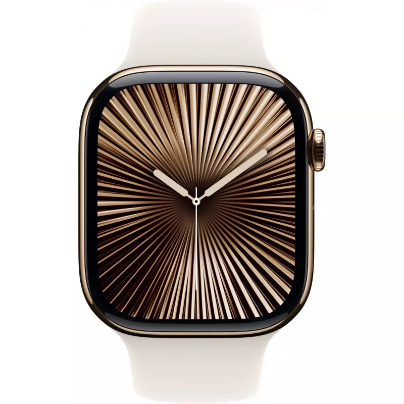 APPLE Watch Series 10 GPS + Cellular 46mm zelta titāna korpuss ar Starlight sporta siksnu - S/M