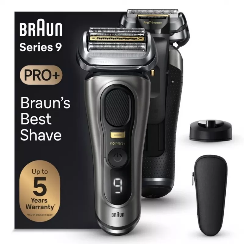Braun Series 9 Pro+ 9515s elektriskais skuveklis - mitrai un sausai skūšanai, metālisks