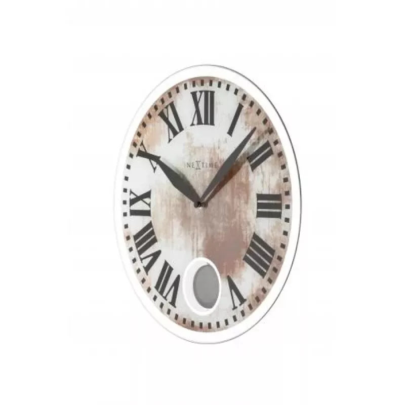 NeXtime klok 8162 Romana, Ø43 cm, siena, balts