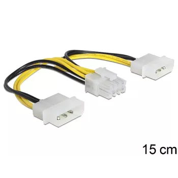Iekšējais strāvas kabelis DeLOCK 83410 0,15 m EPS 8 kontaktu Molex 3 kontaktu