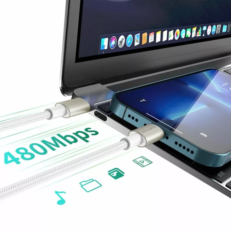 4smarts USB-C to kabelis PremiumCord 60W 3er Set 0.5m+1.5m+3m balta - Silver, balta - 3er (540621)